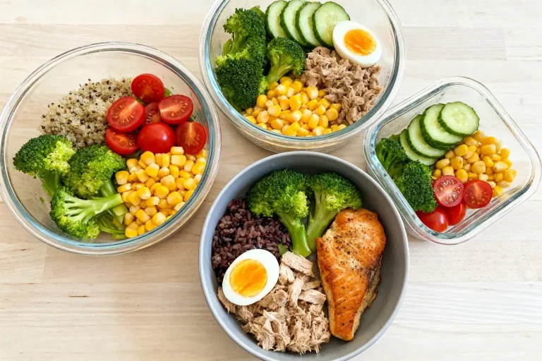 Salades équilibrées pour un menu pour régime ventre plat en 4 jours avec légumes variés